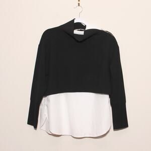 Zara Trafaluc 2 for 1 Turtleneck Tunic top Size Small Zip neckline